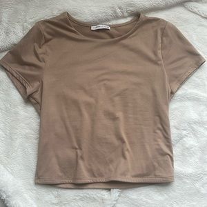 Fitted nude crop top